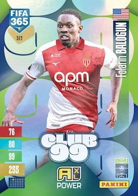 317 Folarin Balogun AS Monaco Club 99 FIFA 365 2027