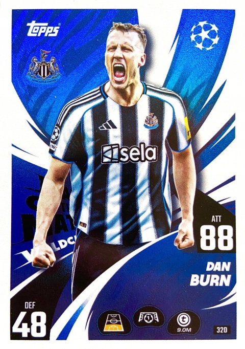 320 Dan Burn Newcastle United Man of the Match Wildcard Match Attax 2025/26