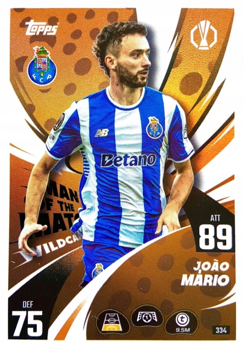 334 João Mário FC Porto Man of the Match Wildcard Match Attax 2025/26