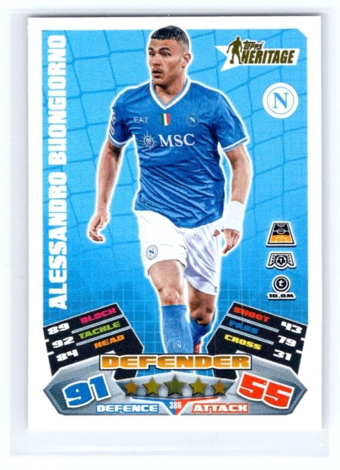 386 Alessandro Buongiorno SSC Napoli Heritage Match Attax 2025/26