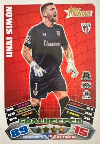 390 Unai Simón Athletic Club Heritage Match Attax 2025/26