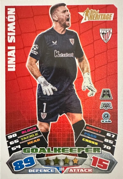 390 Unai Simón Athletic Club Heritage Match Attax 2025/26