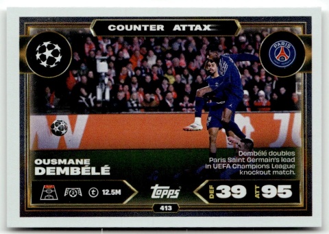 413 Ousmane Dembélé PSG Counter Attax Match Attax 2025/26
