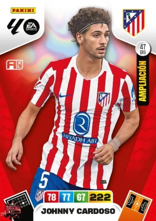 47bis Johnny Cardoso Atlético de Madrid Base/Ampliacion La Liga 2025/26 Panini