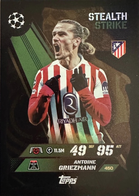 450 Antoine Griezmann Atlético Madryt Stealth Strike Match Attax 2025/26