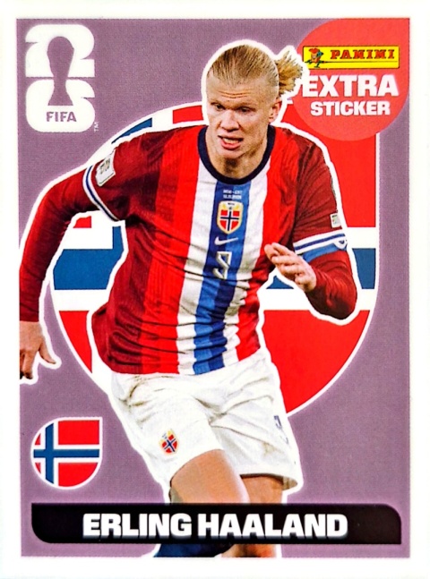 EH Erling Haaland Norway Extra / Base Silver Naklejki FIFA World Cup 2026 Panini