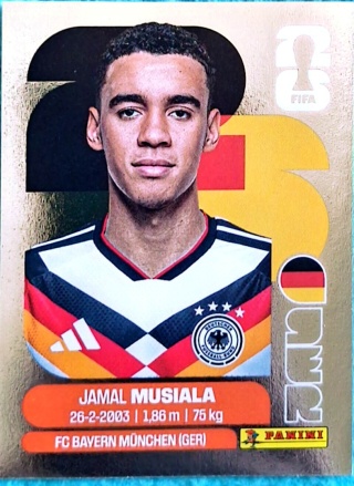 GER-P15 Jamal Musiala Niemcy Base Naklejki FIFA World Cup 2026 Panini