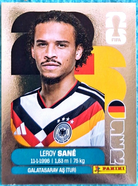 GER-P18 Leroy Sane Niemcy Parallel Naklejki FIFA World Cup 2026 Panini