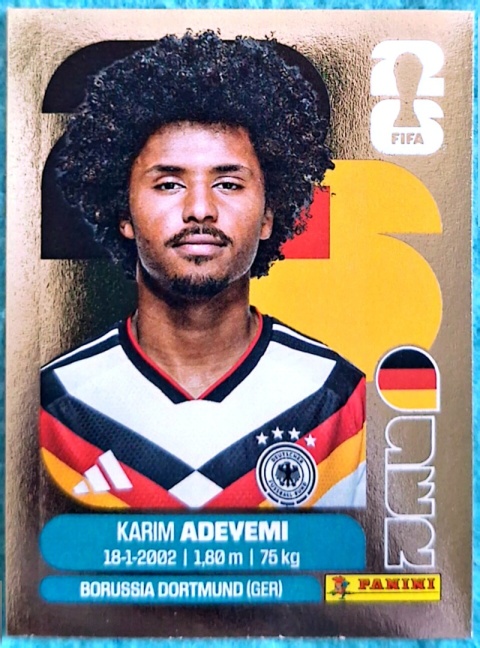 GER-P19 Karim Adeyemi Niemcy Parallel Naklejki FIFA World Cup 2026 Panini