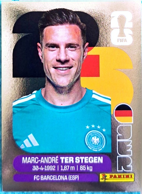 GER-P2 Marc-André ter Stegen Niemcy Base Naklejki FIFA World Cup 2026 Panini