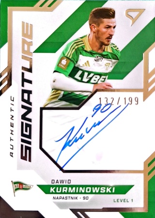 Sportzoo Ekstraklasa 2025/26 Authentic Signature Dawid Kurminowski 132/199 Lechia Gdańsk