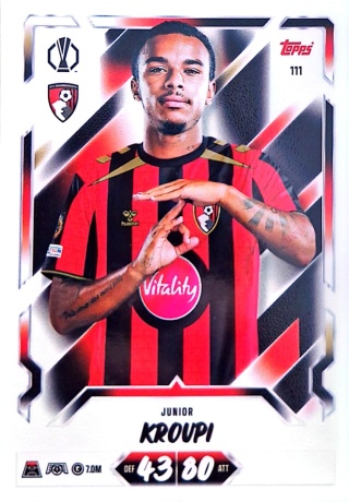 111 Junior Kroupi Bournemouth Base Match Attax 2026/27