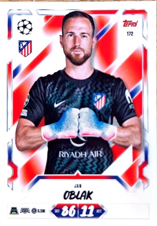 172 Jan Oblak Atletico Madryt Base Match Attax 2026/27
