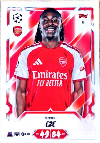 18 Eberechi Eze Arsenal Base Match Attax 2026/27