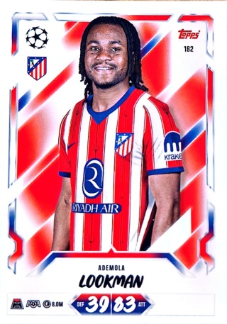 182 Ademola Lookman Atletico Madryt Base Match Attax 2026/27