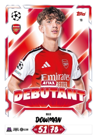 19 Max Dowman Arsenal Attax Debutant Match Attax 2026/27