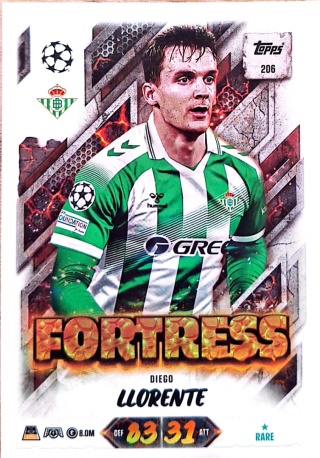 206 Diego Llorente Real Betis Fortress Match Attax 2026/27