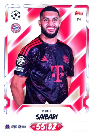 214 Ismael Saibari FC Bayern Base Match Attax 2026/27