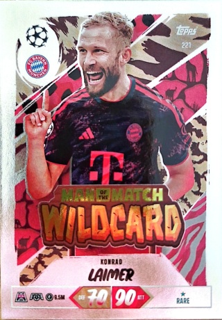 221 Konrad Laimer FC Bayern Man of the Match Wildcard Match Attax 2026/27