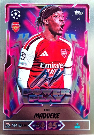 24 Noni Madueke Arsenal Power Play Signature Style Match Attax 2026/27