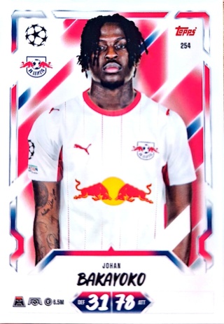 254 Johan Bakayoko RB Leipzig Base Match Attax 2026/27