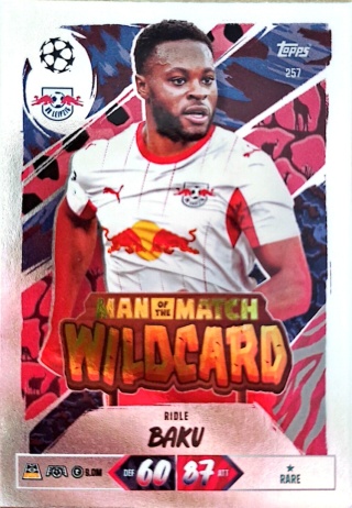 257 Ridle Baku RB Leipzig Man of the Match Wildcard Match Attax 2026/27