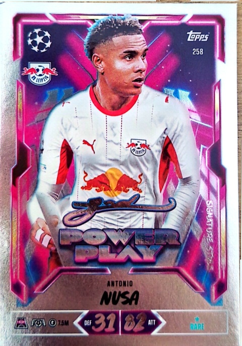 258 Antonio Nusa RB Leipzig Power Play Signature Style Match Attax 2026/27