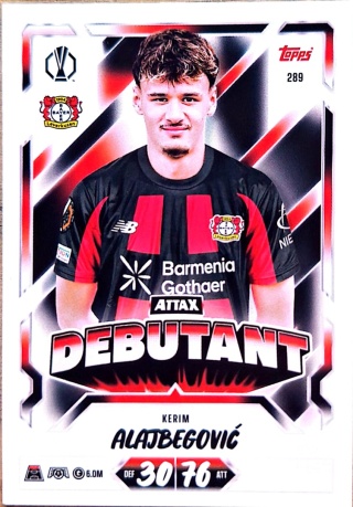 289 Kerim Alajbegović Leverkusen Attax Debutant Match Attax 2026/27