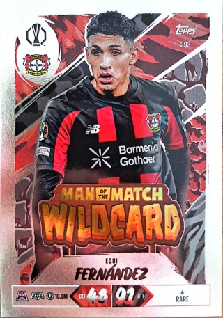 293 Equi Fernández Leverkusen Man of the Match Wildcard Match Attax 2026/27