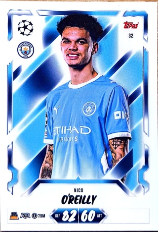 32 Nico O'Reilly Manchester City Base Match Attax 2026/27