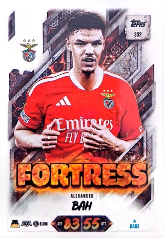 332 Alexander Bah SL Benfica Fortress Match Attax 2026/27