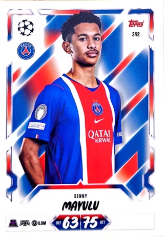 342 Senny Mayulu PSG Base Match Attax 2026/27