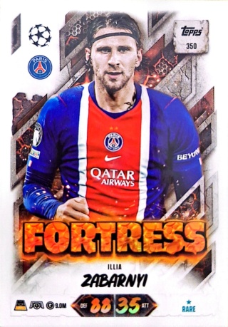 350 Illia Zabarnyi PSG Fortress Match Attax 2026/27