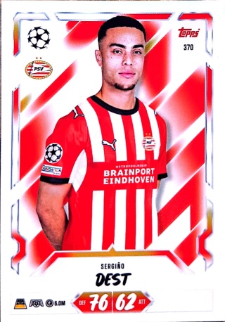 370 Sergiño Dest PSV Eindhoven Base Match Attax 2026/27
