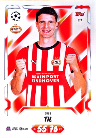 377 Guus Til PSV Eindhoven Base Match Attax 2026/27