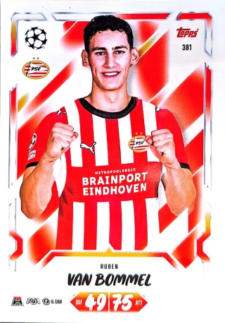 381 Ruben van Bommel PSV Eindhoven Base Match Attax 2026/27