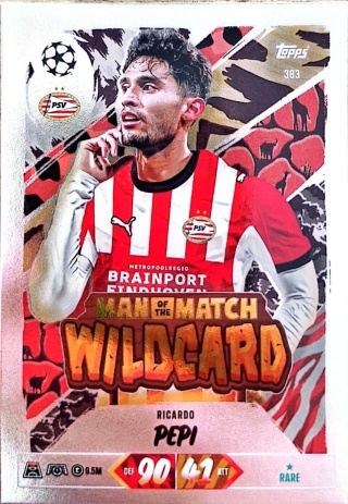 383 Ricardo Pepi PSV Eindhoven Man of the Match Wildcard Match Attax 2026/27