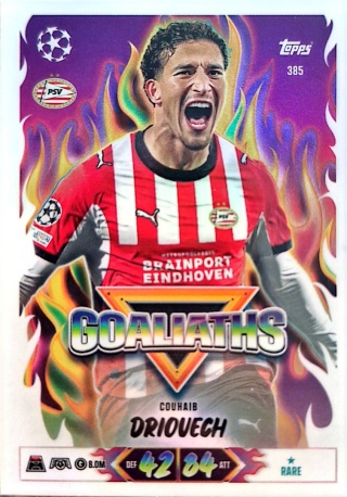 385 Couhaib Driouech PSV Eindhoven Goaliaths Match Attax 2026/27