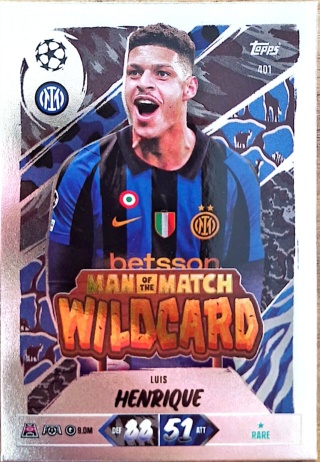 401 Luis Henrique Inter Man of the Match Wildcard Match Attax 2026/27