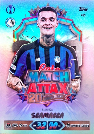 423 Gianluca Scamacca Atalanta Limited Edition 20th Anniversary Match Attax 2026/27