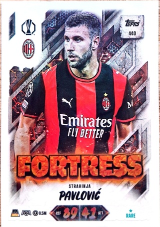 440 Strahinja Pavlović AC Milan Fortress Match Attax 2026/27