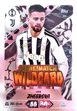455 Edon Zhegrova Juventus Man of the Match Wildcard Match Attax 2026/27