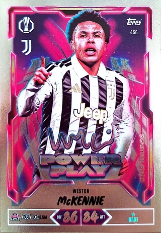 456 Weston McKennie Juventus Power Play Signature Style Match Attax 2026/27