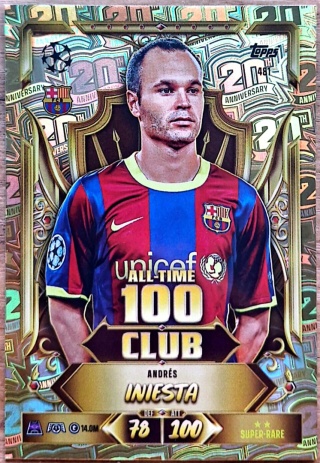 481 Andrés Iniesta FC Barcelona All-Time 100 Club Match Attax 2026/27