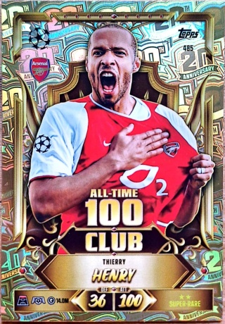 485 Thierry Henry Arsenal All-Time 100 Club Match Attax 2026/27