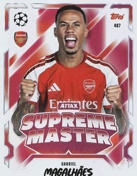 487 Gabriel Magalhães Arsenal Supreme Master Match Attax 2026/27