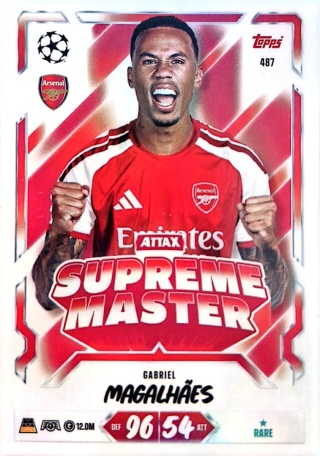 487 Gabriel Magalhães Arsenal Supreme Master Match Attax 2026/27