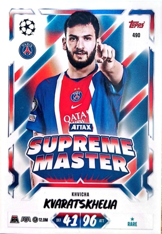 490 Khvicha Kvaratskhelia PSG Supreme Master Match Attax 2026/27