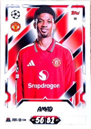 56 Amad Diallo Manchester United Base Match Attax 2026/27