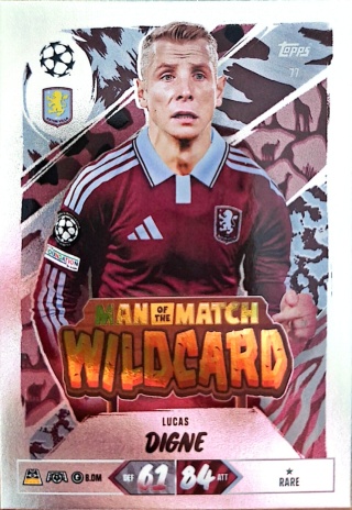77 Lucas Digne Aston Villa Man of the Match Wildcard Match Attax 2026/27